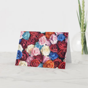 Cartão de Nota de Arte de Aquarela de Rosas Colori