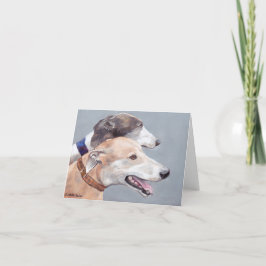 Cartão de Nota de Arte de Cachorro de Amigos Greyh
