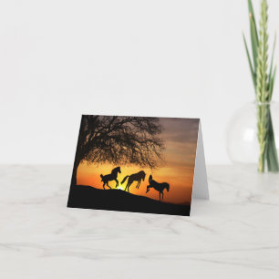 Cartão de Nota de Arte de Cavalo Divertido