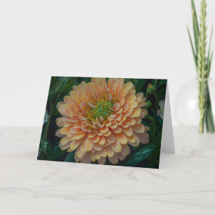 Cartão de Nota de Arte de Mãe Flor Laranja