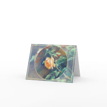 Cartão de Nota de Arte Dobrada em Inglês Rosa