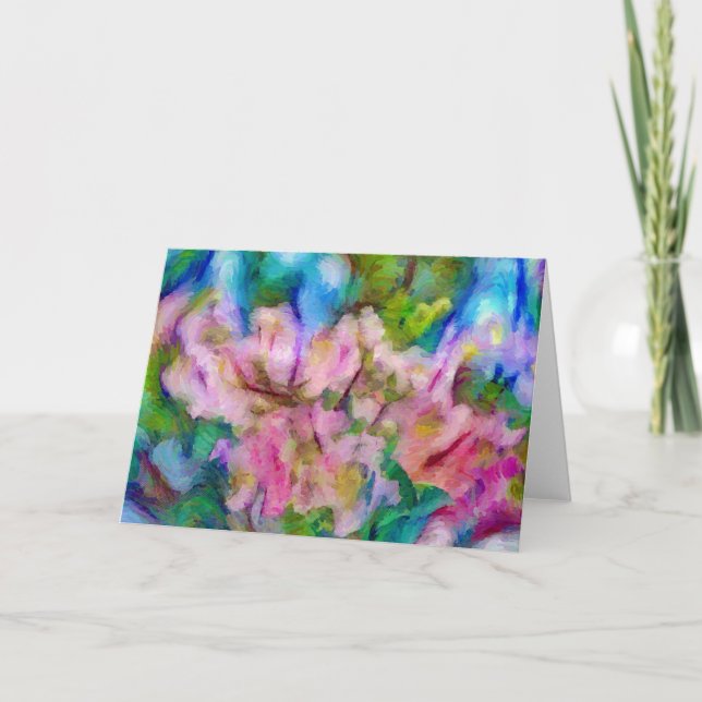 Cartão de Nota de Arte Floral abstrato Impressioni (Frente)