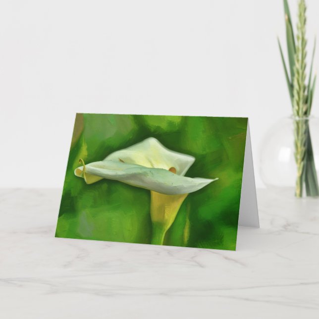 Cartão de Nota de Arte Floral bonito Calla Lily Fl (Frente)