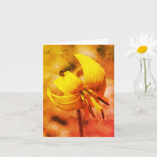 Cartão De Nota De Arte Floral Com Trut Lily E Amig