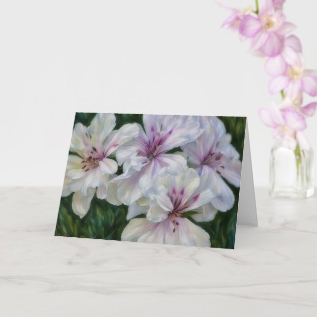 Cartão de Nota de Arte Floral de Flores Rosa e Bra (Orquídea)