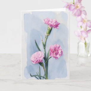 Cartão de Nota de Arte Floral Três Cravos