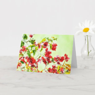 Cartão de Nota de Arte Floral Tropical Bougainvill