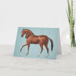 Cartão de Nota de Arte Ilustrada de Cavalo Baio Vi