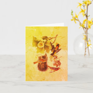 Cartão de Nota de Arte sobre Aves Oriole Audubon