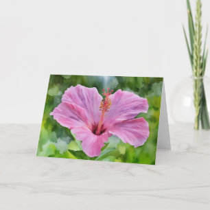 Cartão de Nota de Arte Tropical de Hibiscus Flor R