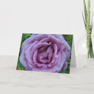 Cartão de Nota de Artsy Purple Rosa Impressionista