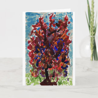 Cartão de nota de árvore colorida