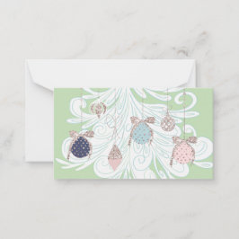 Cartão de Nota de Árvore Pastel e Enfeite