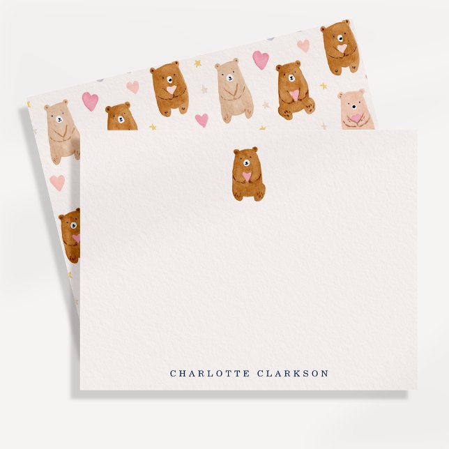 Cartão de Nota de Berçário Bear Kids (Criador carregado)