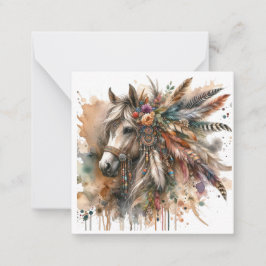 Cartão de Nota de Boho de Aquarela