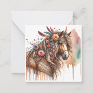 Cartão de Nota de Boho de Aquarela
