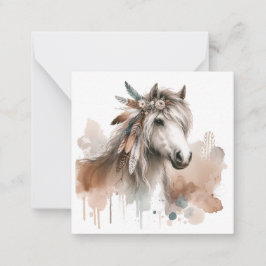 Cartão de Nota de Boho de Aquarela