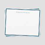 Cartão de Nota de Borda Azul Moderno Profissional<br><div class="desc">Cartão de Nota de Borda Azul Moderno Profissional. Papel personalizado. Clássico e formal. Modelo editável. Disponível em outras opções de cor.</div>