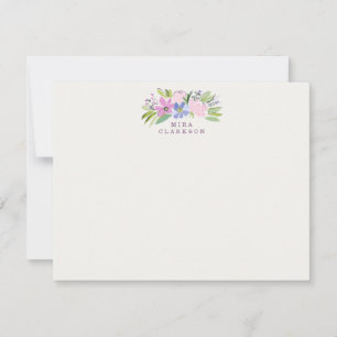Cartão de Nota de Buquê Floral Pastel