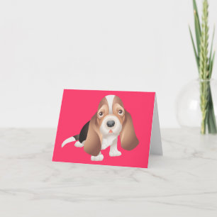 Cartão de Nota de Cachorrinho Basset Hound