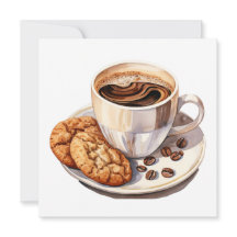 Cartão de Nota de Café e Cookies