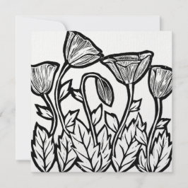 Cartão de Nota de Campo de Poppies