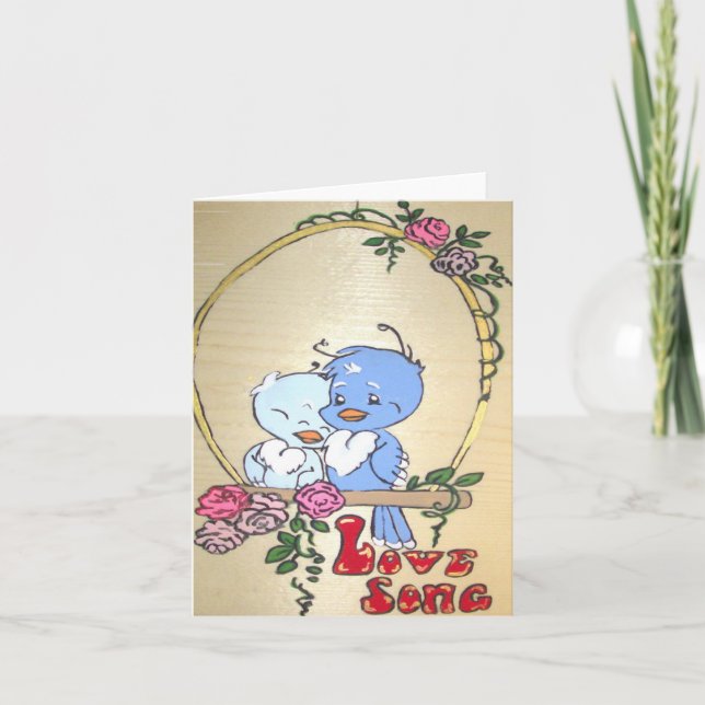 Cartão de Nota de Canção de Amor (Frente)