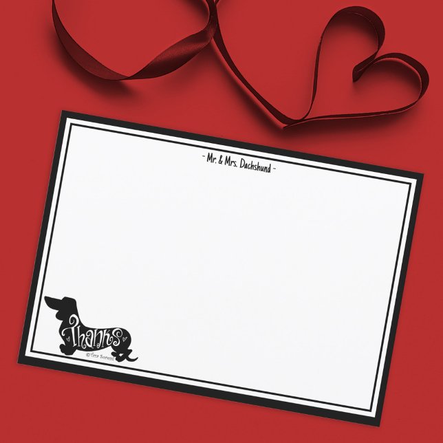 Cartão de Nota de Cão Cachshund Cujo Agradecimento (Criador carregado)