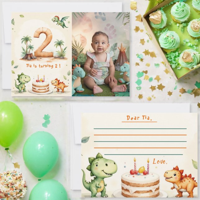 Cartão de Nota de Cápsula do Tempo dos Dinossauros (Criador carregado)