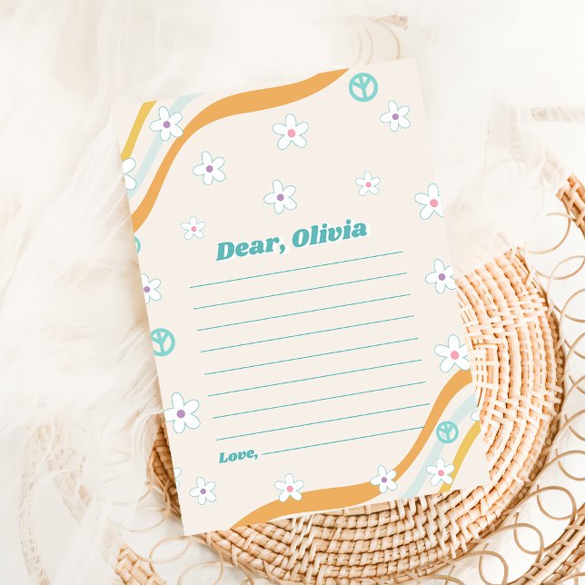 Cartão de Nota de Cápsula Temporal Floral Retro Gr (Criador carregado)