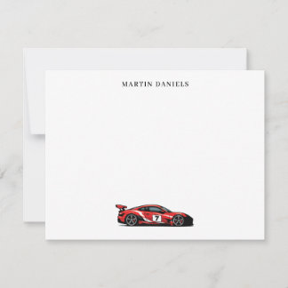 Cartão de Nota de Carro de Corrida Personalizado
