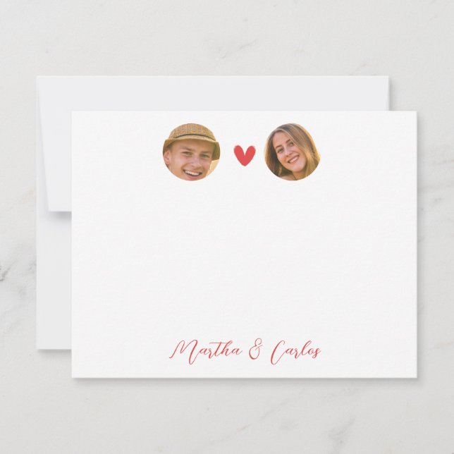 Cartão de Nota de Casal Personalizado com Foto (Frente)
