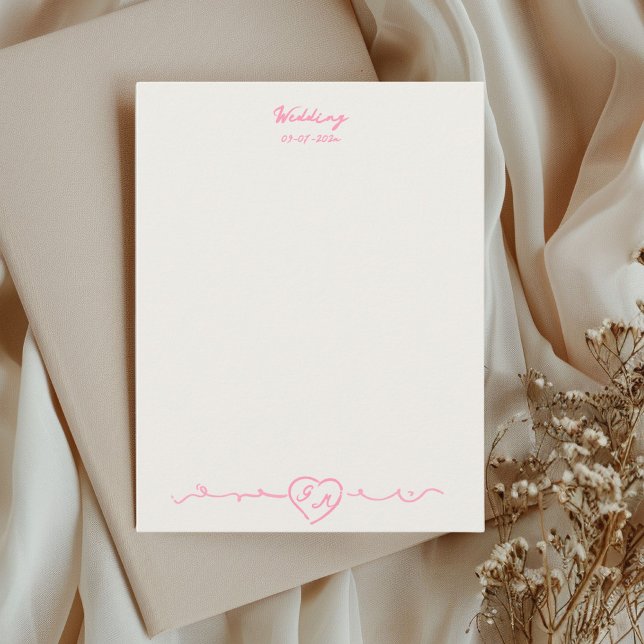 Cartão de Nota de Casamento com Coração Pintado à  (Criador carregado)