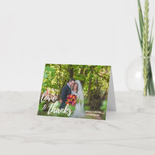 Cartão de nota de casamento Script LOVE & THANKS