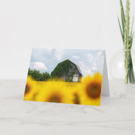 Cartão de Nota de Celeiro de Girassol
