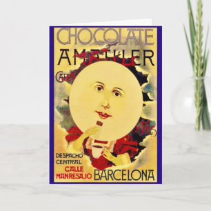 Cartão de Nota de Chocolate de Barcelona