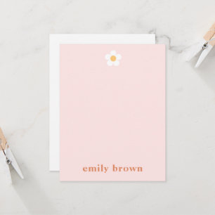 Cartão de Nota de Daisy Retro Personalizado