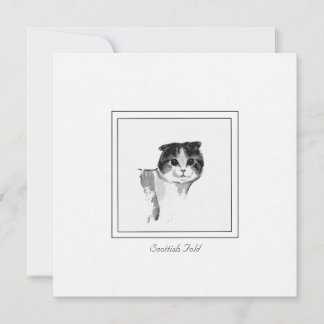 Cartão de Nota de Desenho de Carvão para Gato Frio