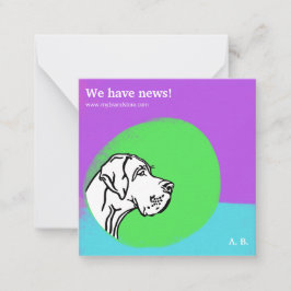 cartão de nota de DESIGN GRÁFICO lila verde legal