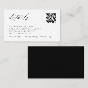 Cartão de Nota de Detalhes de Casamento de Script