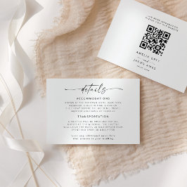 Cartão de Nota de Detalhes de Casamento de Script