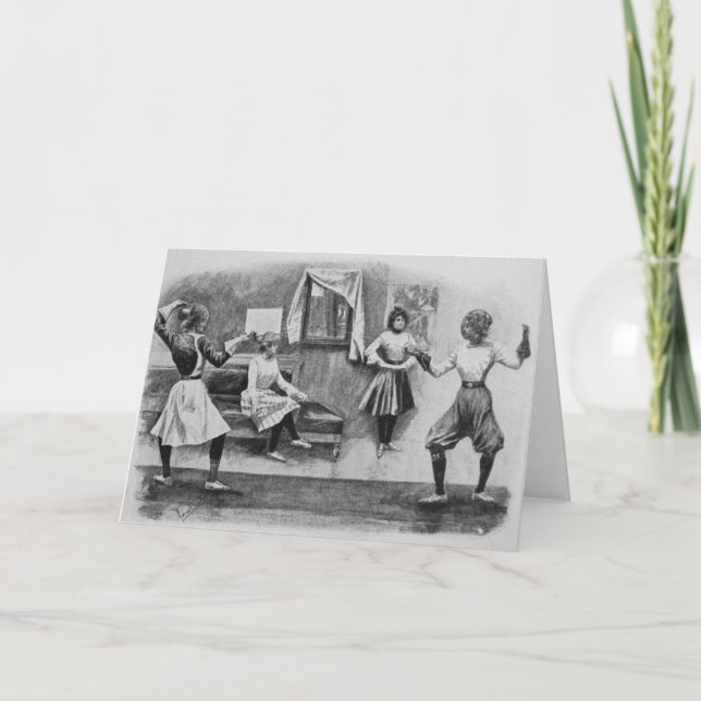 Cartão de Nota de Esgrima da Mulher Vintage (Frente)