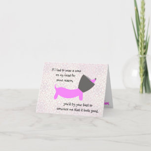 Cartão de Nota de Estilo de Doxie Cone of Shame