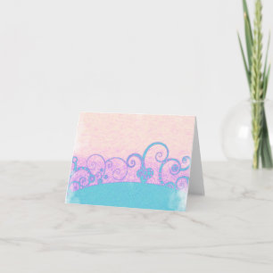 cartão de nota de fantasia pastel grunge