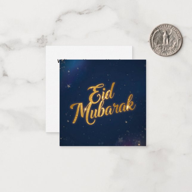 Cartão de Nota de Feriado Eid Mubarak (Frente/Verso In Situ)