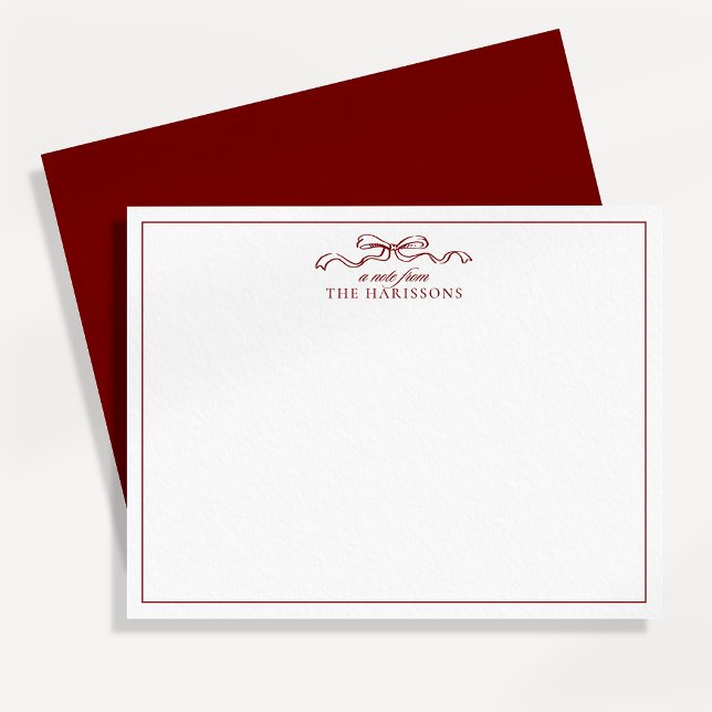 Cartão de Nota de Férias com Laço Vermelho (Criador carregado)