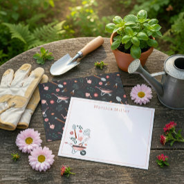 Cartão de Nota de Ferramentas de Jardim Personaliz
