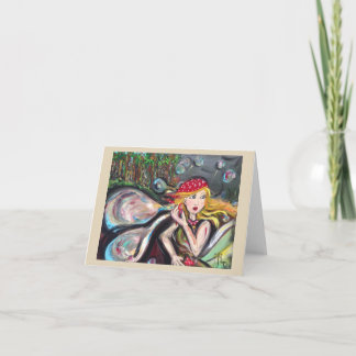 Cartão de Nota de Flor de Bolhas