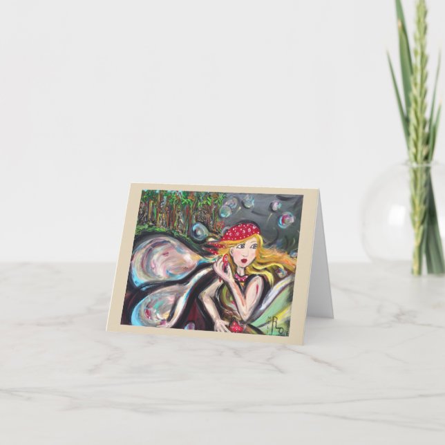 Cartão de Nota de Flor de Bolhas (Frente)