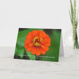Cartão de Nota de Flor Zinnia Laranja Faith